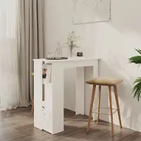 vidaXL Bartisch mit Regal Weiß 102x50x103,5 cm Holzwerkstoff - Bartisch - Bartische - Bistrotisch - Stehtisch