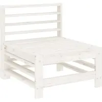 Syfax Garten-Mittelsofa Weiß Massivholz Kiefer