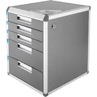 StarTech.com Dokumentenablage - Schreibtisch-Schubladenbox - 5 Schubladen - Aluminium - Größe 35×31,5×40,5 cm - Ohne Rollen - Max. 10 kg - Hellgrau