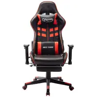 Syfax Gaming-Stuhl mit Fußstütze Schwarz und Rot Kunstleder