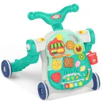 Huanger 4in1 Interactive Walker/Bounce/Fahrzeug/Tisch Obst Türkis