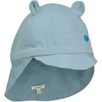 Liewood - Kid's Gorm Linen Sun Hat with Ears - Cap Gr 45-48 cm - 6-9 Months türkis