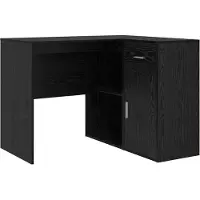 Syfax Eck-Schreibtisch mit Tür Schwarz Eichen-Optik 102 x 88 x 75 cm