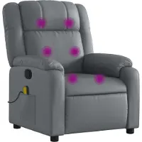 Syfax Massagesessel Relaxsessel Grau Kunstleder