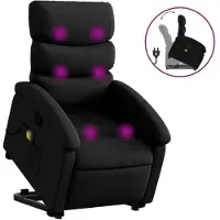 Syfax Massagesessel mit Aufstehhilfe Schwarz Kunstleder