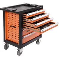Sthor 58550, Metall, Schwarz, Orange, 3 Schublade(n), 3 Schublade(n), Kugellager-Teleskopschienen, 300 kg