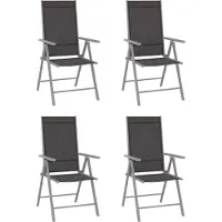 Syfax Klappstühle, 4 Stück, Textilene, Schwarz