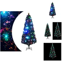vidaXL Weihnachtsbaum mit Beleuchtung und Ständer 210 cm Glasfaser - Weihnachtsbäume