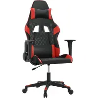 Syfax Gaming-Stuhl mit Massagefunktion Schwarz und Rot Kunstleder