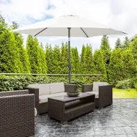 Sweiko Knickschirm Sonnenschirm Gartenschirm Marktschirm mit Handkurbel Alu 180/O Polyester Beige ?2,6 x 2,35 m
