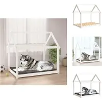 vidaXL Hundebett Weiß 111x80x100 cm Massivholz Kiefer - Hundebetten