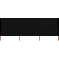 The Living Store 3-teiliges Windschutzgewebe 400 x 120 cm Schwarz