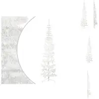 vidaXL Künstlicher Halb-Weihnachtsbaum mit Ständer Schlank Weiß 240 cm - Weihnachtsbäume