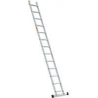 Drabest | Leiter - Aufstiegsleiter - 13 Sprossen, Tragfähigkeit 150 kg, Aluleiter 1x13 Stufen Professionelle Anlegeleiter