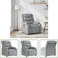 The Living Store Massagesessel Hellgrau Stoff