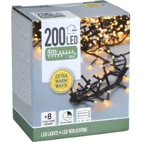Spetebo LED Lichterkette 200 LED 4m warmweiß 8 Funktionen Weihnachtsdeko Innen Außen