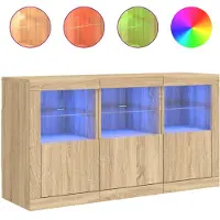 Syfax Sideboard mit LED-Leuchten Sonoma-Eiche 123x37x67 cm