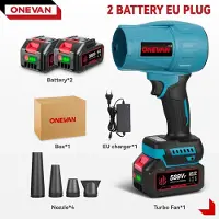 StarTech.com Elektrisches Turbogebläse - Kabelloser Laubbläser - Bürstenloser Motor - Hohe Drehzahl 300000 U/min - 2x 18 V Akkus & EU‑Ladegerät - Für Schnee und Staub
