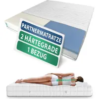 AM Qualitätsmatratzen | Premium 7-Zonen Partnermatratze 140x190 cm - H2 & H4 - Taschenfederkernmatratze (480 Federn/2m²)