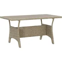 Syfax Gartentisch Grau 120x70x66 cm Poly Rattan