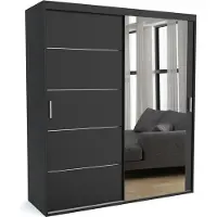 Furnlux Classic FURNLUX Garderobenmatte A Schwarz 130cm / Hauptfarbe: Schwarz / Abmessungen: 130 x 60 x 205 cm