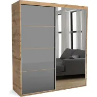 Furnlux Classic FURNLUX Garderobenmatte A Grau Und Braun 110cm / Hauptfarbe: Grau / Abmessungen: 110 x 60 x 205 cm