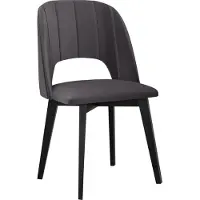 Mirjan 24 Stuhl Monti IV Pik Gerade, Esszimmerstuhl aus Buchenholz, Stilvoll Polsterstuhl, Wohnzimmer (Holzfarbe: Schwarz, Stofffarbe: Riviera 97)