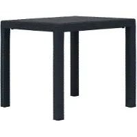 Syfax Gartentisch Anthrazit 79x79x72 cm Kunststoff Rattan-Optik