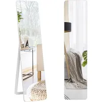 Northix 2 in 1 Ganzkörperspiegel Standspiegel und Wandspiegel 160 x 37 cm Weiß