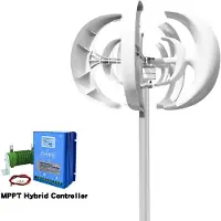 OEM Windkraftgenerator, Vertikalachsen-Design, Fiberglas-Blätter, 48 V, mit LCD-Controller, 5000 W