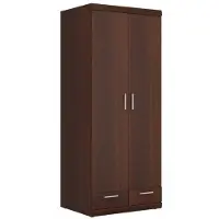 Wójcik Kleiderschrank Imperial 80x61x195 cm 2 Türen 2 Schubladen Schlafzimmer Nussbaum