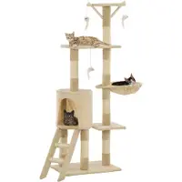 Syfax Katzen-Kratzbaum mit Sisal-Säulen 138 cm Beige