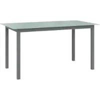 Syfax Gartentisch Hellgrau 150x90x74 cm Aluminium und Glas