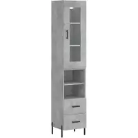 Syfax Highboard Betongrau 34,5x34x180 cm Holzwerkstoff