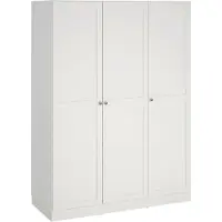 Dmora Kleiderschrank 3 Türen Gener, Schlafzimmermöbel, Schrank, Garderobe, 147x62 h200 cm, Weiß