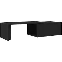 Syfax Couchtisch Schwarz Eichen-Optik 150 x 50 x 35 cm Holzwerkstoff
