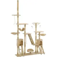 Syfax Katzen-Kratzbaum mit Sisal-Kratzsäulen 230 - 250 cm Beige