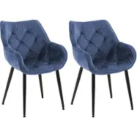 CLP Moderner Esszimmerstuhl aus Samt, 2er Set, strapazierfähig, 58x62x83 cm