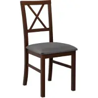 Mirjan 24 Stuhl Milano IV, Esszimmerstuhl aus Buchenholz, 43x40x93 cm (Holzfarbe: Nuss, Stofffarbe: Kronos 22)