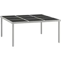 Syfax Garten-Esstisch 170x170x74,5 cm Glas und Stahl