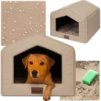 PillowPrim Hundehütte für Zuhause R1 – 45x51x30 cm – Weiches Hundebett mit Kissen – Waschbar & Wasserdicht |