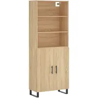 Syfax Highboard Sonoma-Eiche 69,5x34x180 cm Holzwerkstoff