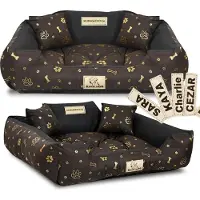 AIO Factory Hundebett KINGDOG 100x75 cm personalisiert wasserdicht goldene Knochen