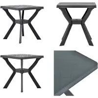 vidaXL Bistrotisch Anthrazit 70x70x72 cm Kunststoff - Gartentisch - Gartentische - Bistrotisch - Bistrotische