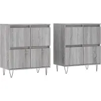 Syfax Sideboards 2 Stk. Grau Sonoma Holzwerkstoff
