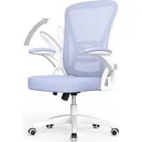 Bigzzia Bürostuhl – Ergonomischer Sitz – Sessel mit 90° klappbarer Armlehne – Lordosenstütze – höhenverstellbar - violett