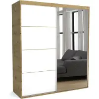 Furnlux Classic FURNLUX Garderobenmatte A Weiss Und Braun 190cm / Hauptfarbe: Weiß / Abmessungen: 190 x 60 x 205 cm