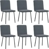 Syfax Esszimmerstühle 6 Stk. Dunkelgrau Samt