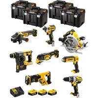 DeWalt Kit DWK803T (DCD996 + DCH273 + DCG405 + DCF887 + DCS355 + DCS367 + DCS570 + DCL050 + 3 x 5,0 Ah + DCB115 + 4 x TSTAK VI)