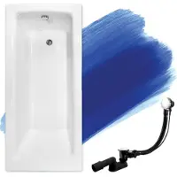 Badland Badewanne Rechteck Talia 150x70 mit Ablaufgarnitur und Füßen GRATIS ohne Verkleidung